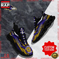NFL Custom Name Baltimore Ravens Football Max Soul Shoes Running Sneakers