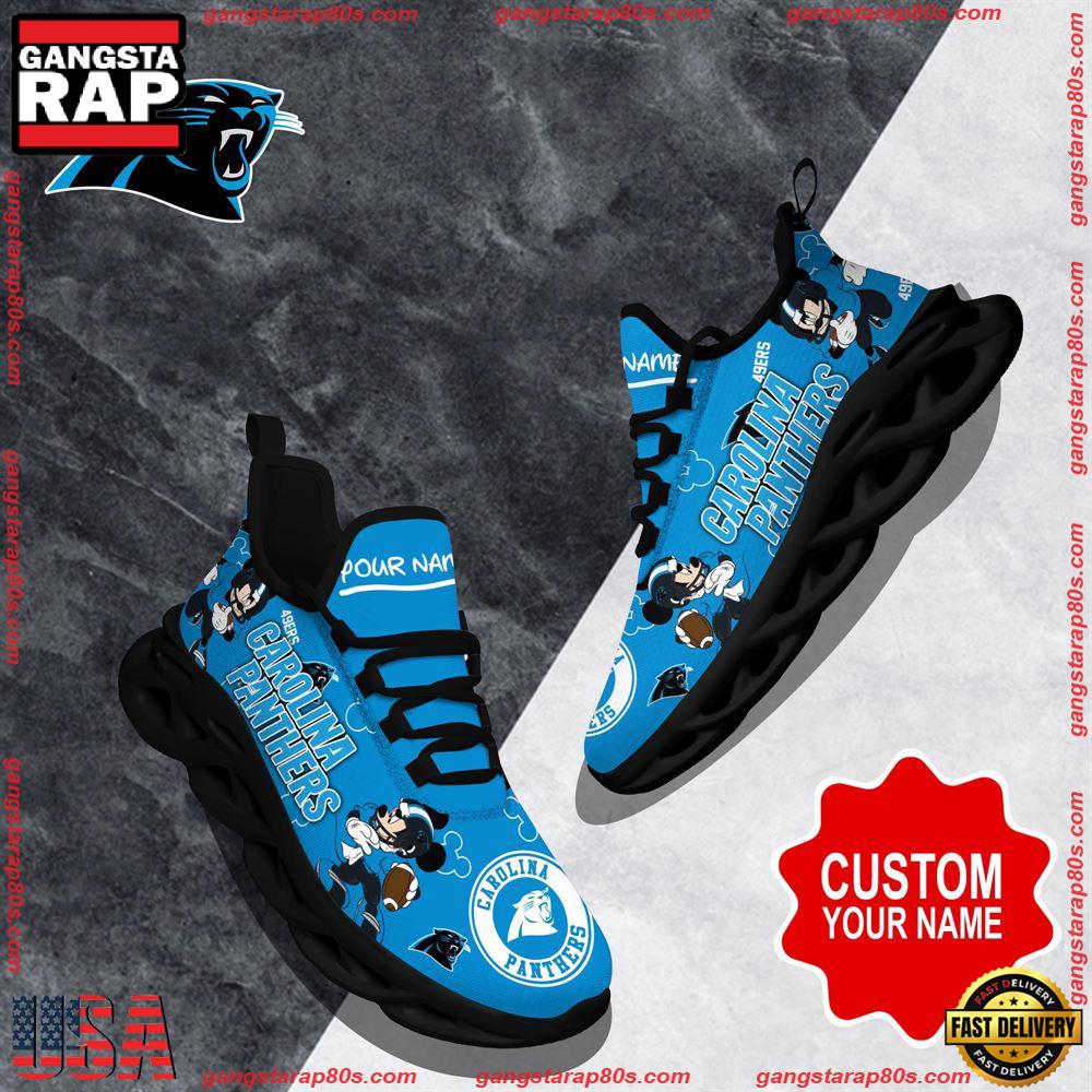 NFL Custom Name Carolina Panthers Christmas Max Soul Shoes Running Sneakers
