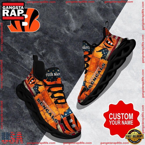 NFL Custom Name Cincinnati Bengals Max Soul Shoes Running Sneakers