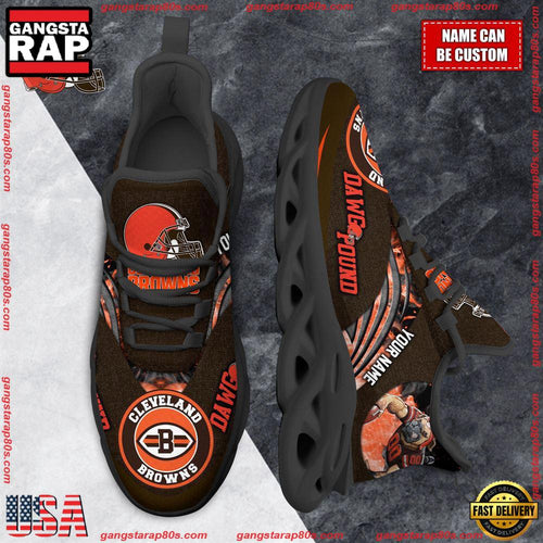 NFL Custom Name Cleveland Browns Max Soul Shoes Running Sneakers