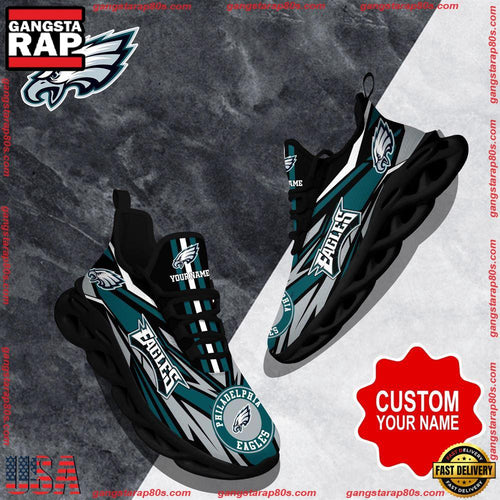 NFL Custom Name Philadelphia Eagles Football Max Soul Shoes Running Sneakers