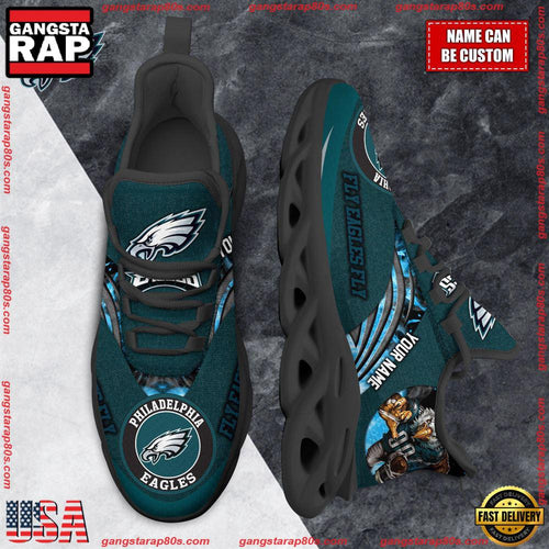 NFL Custom Name Philadelphia Eagles Max Soul Shoes Running Sneakers