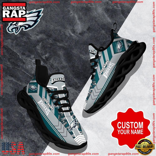 NFL Custom Name Philadelphia Eagles Logo Max Soul Shoes Running Sneakers