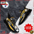 NFL Custom Name Pittsburgh Steelers Logo Max Soul Shoes Running Sneakers