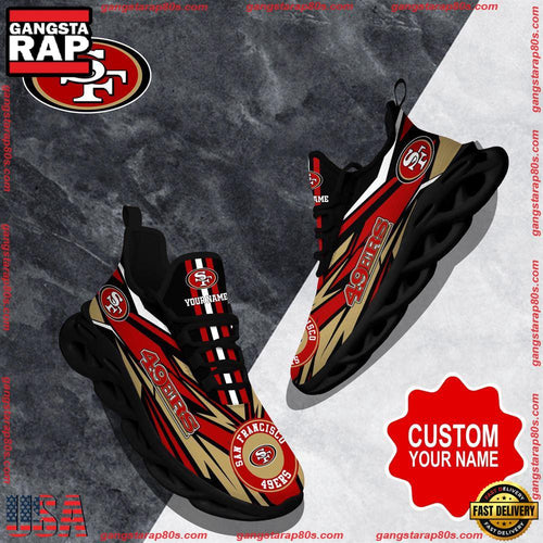 NFL Custom Name San Francisco 49ers Football Max Soul Shoes Running Sneakers