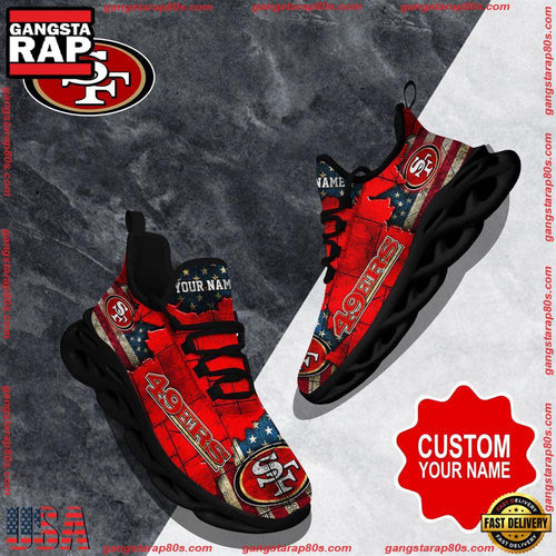 NFL Custom Name San Francisco 49ers Max Soul Shoes Running Sneakers
