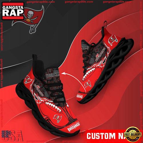 NFL Custom Name Tampa Bay Buccaneers Max Soul Shoes Running Sneakers