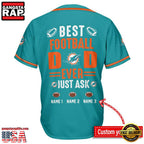 NFL Custom Name Miami Dolphins Best Dad Ever New Design Baseball Jersey Shirt
