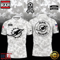NFL Miami Dolphins Camo 2025 Salute to Service Polo Shirt