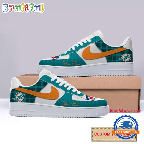 NFL Miami Dolphins Christmas Logo Pattern Custom Air Force 1 Shoes Sneaker