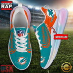 NFL Miami Dolphins Custom Rainbow Atmospheric Air Force 1 Sneaker Shoes
