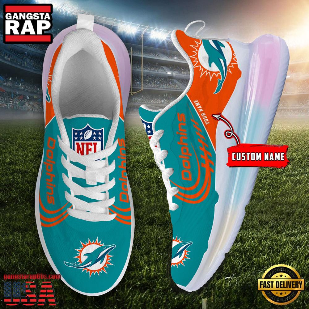 NFL Miami Dolphins Custom Rainbow Atmospheric Air Force 1 Sneaker Shoes