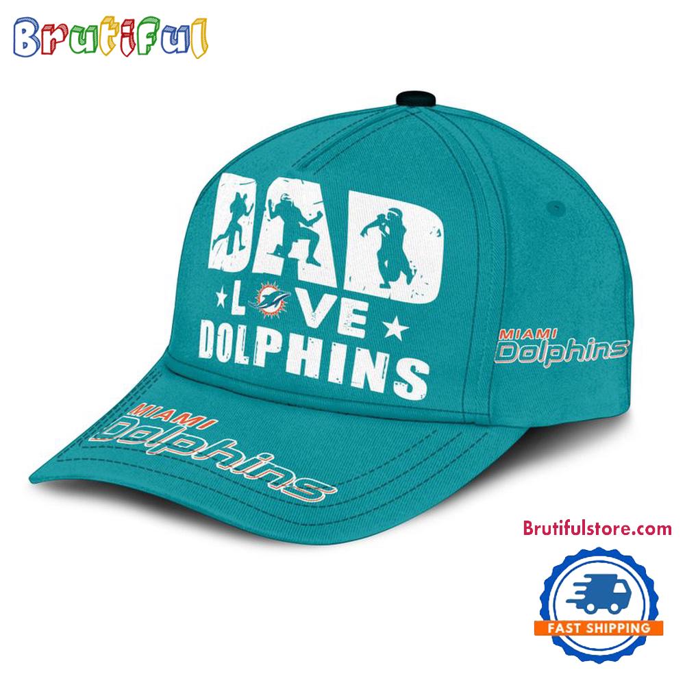 NFL Miami Dolphins Dad Love Best Father’s Day Baseball Cap