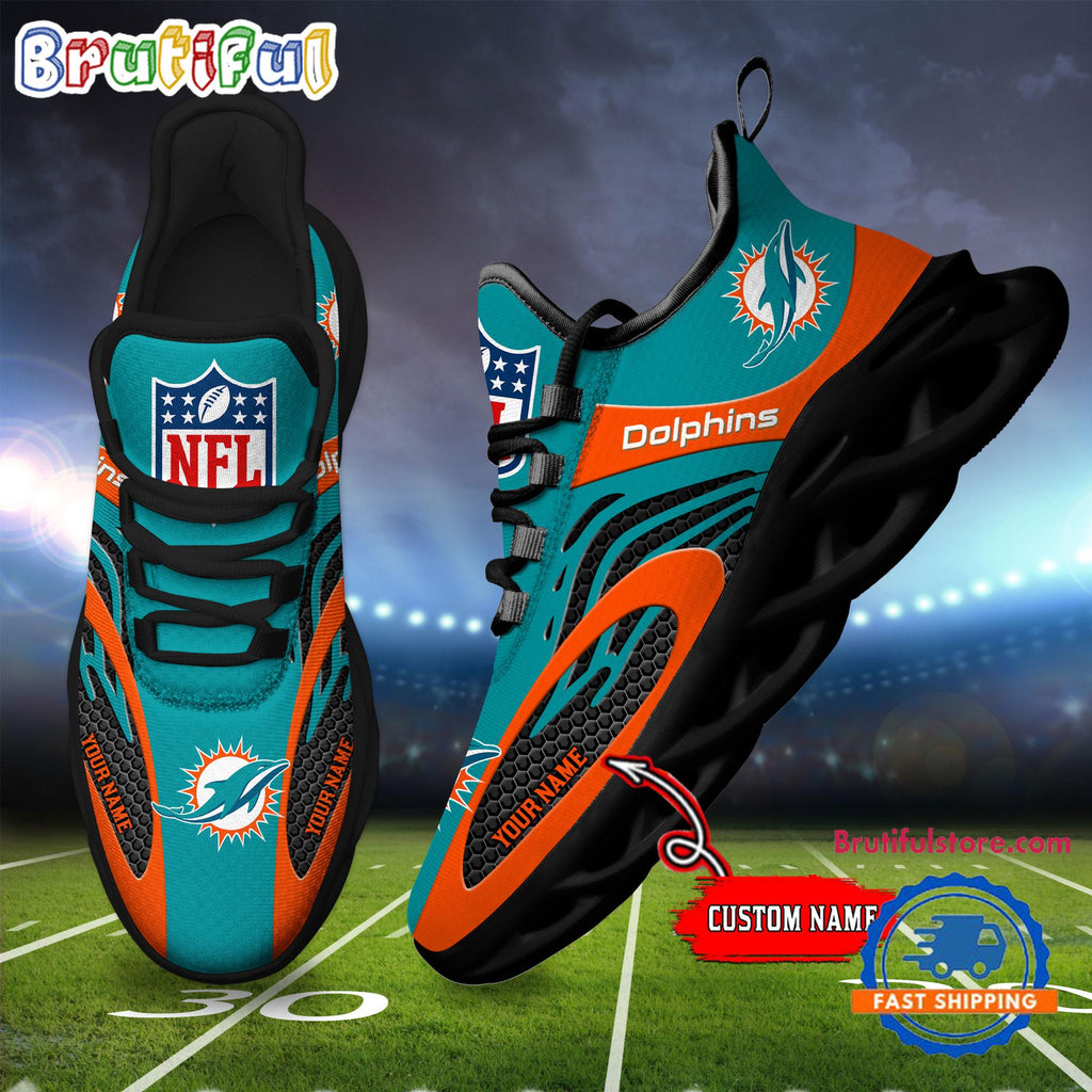 NFL Miami Dolphins Football Logo Team New Design Max Soul Shoes Sneaker