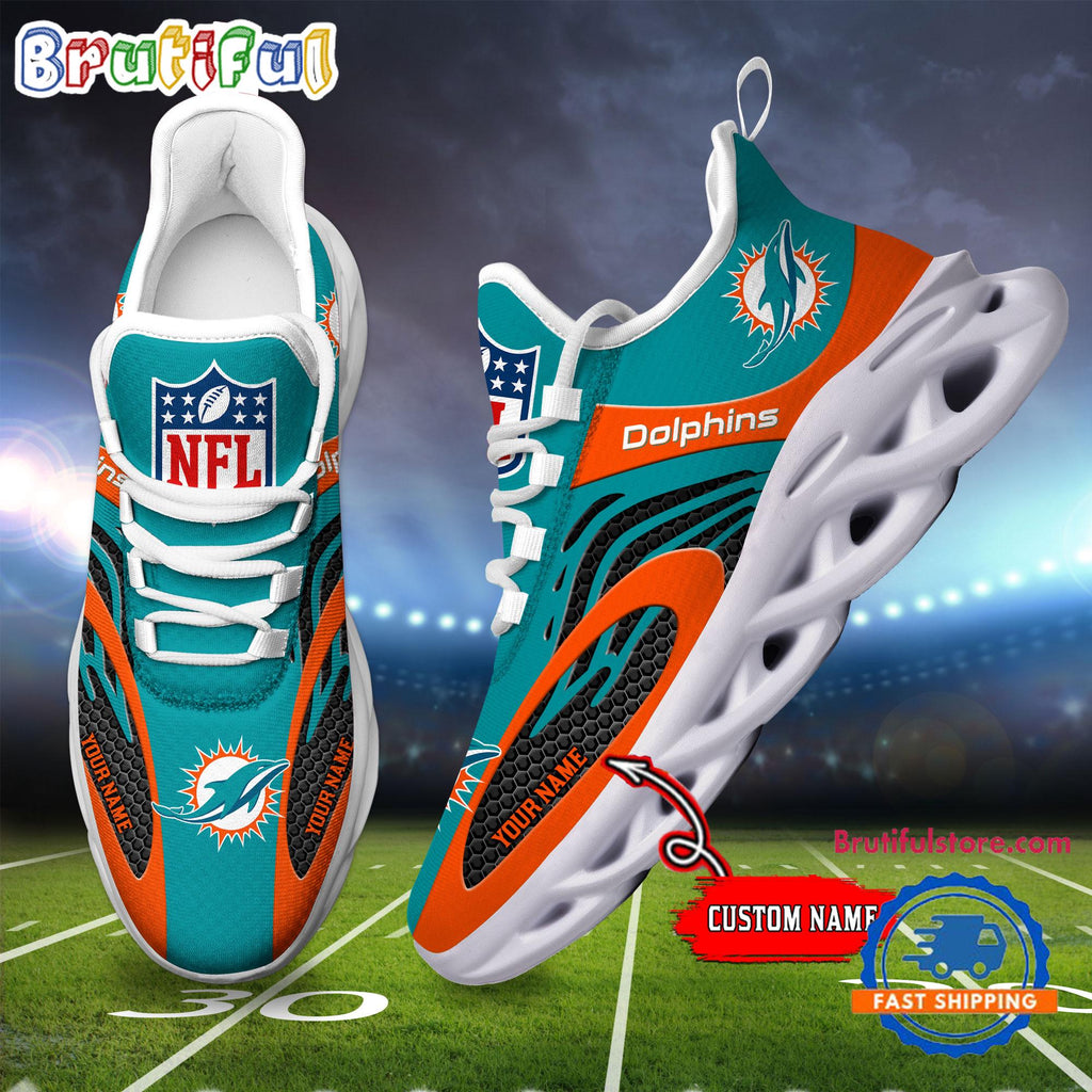 NFL Miami Dolphins Football Logo Team New Design Max Soul Shoes Sneaker