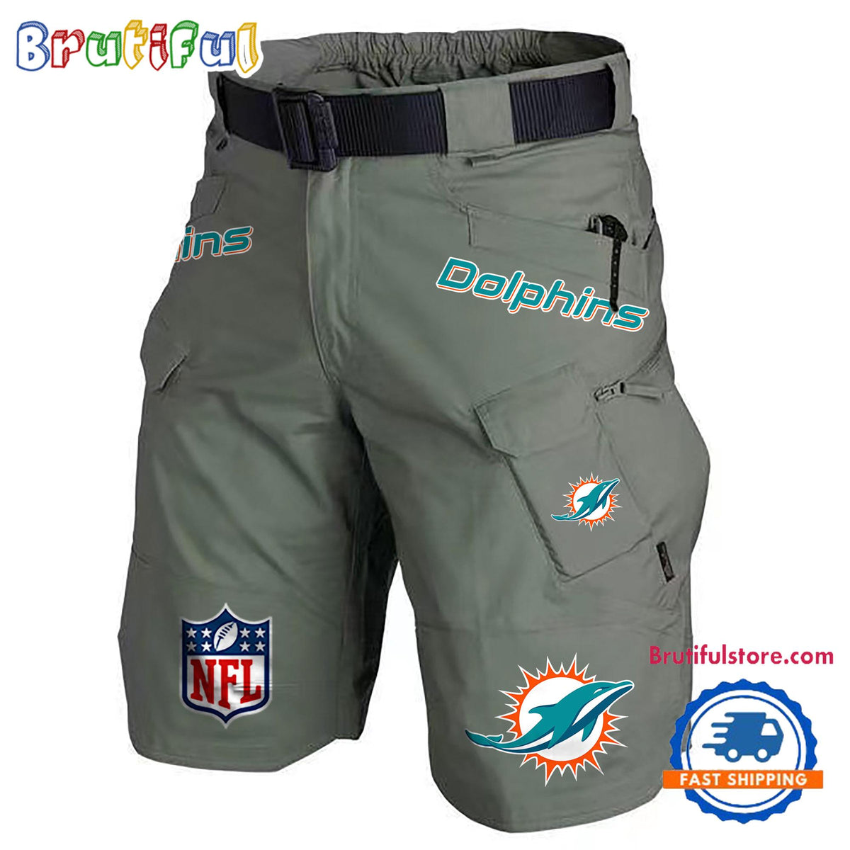 NFL Miami Dolphins Football Team Military Tactical Shorts