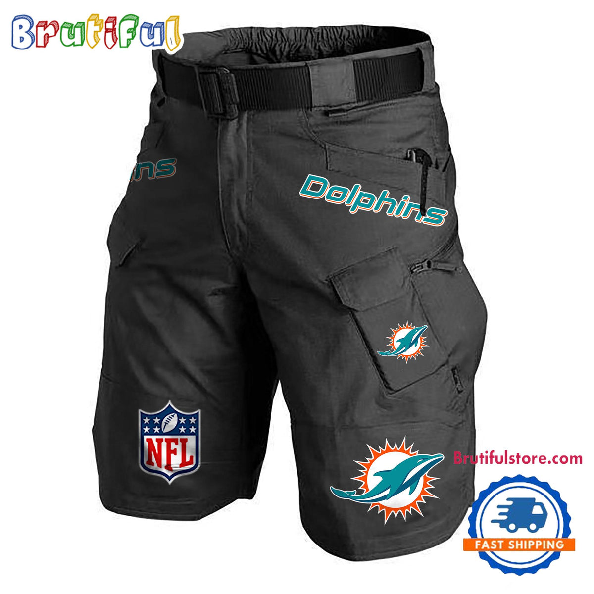 NFL Miami Dolphins Football Team Military Tactical Shorts