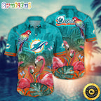 NFL Miami Dolphins Hawaii Shirt Flamingo And Flower Aloha Shirt