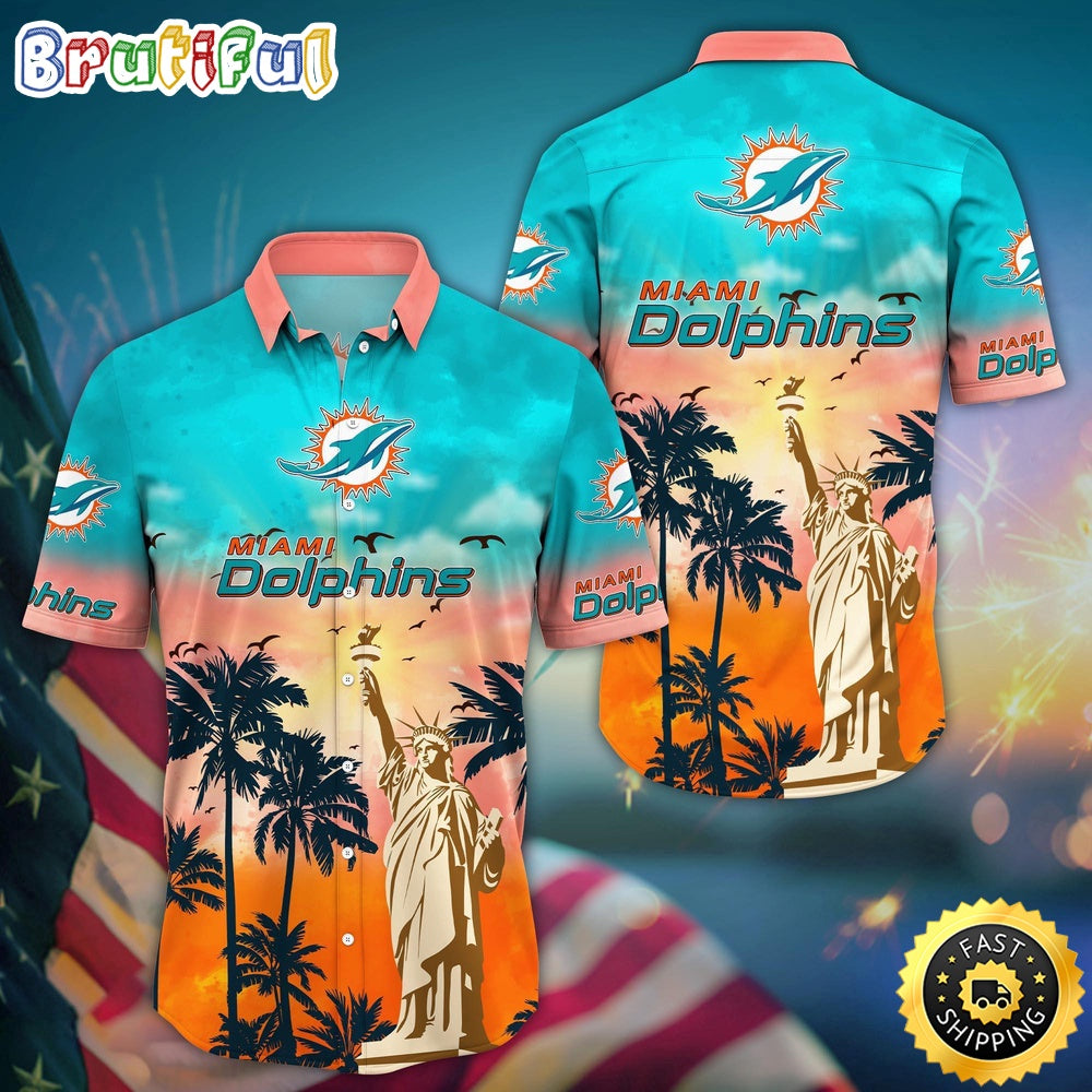 NFL Miami Dolphins Hawaii Shirt Statue Of Liberty Aloha Shirt