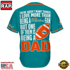 NFL Custom Name Miami Dolphins I Love Being A Dad Father’s Day New Design Baseball Jersey Shirt