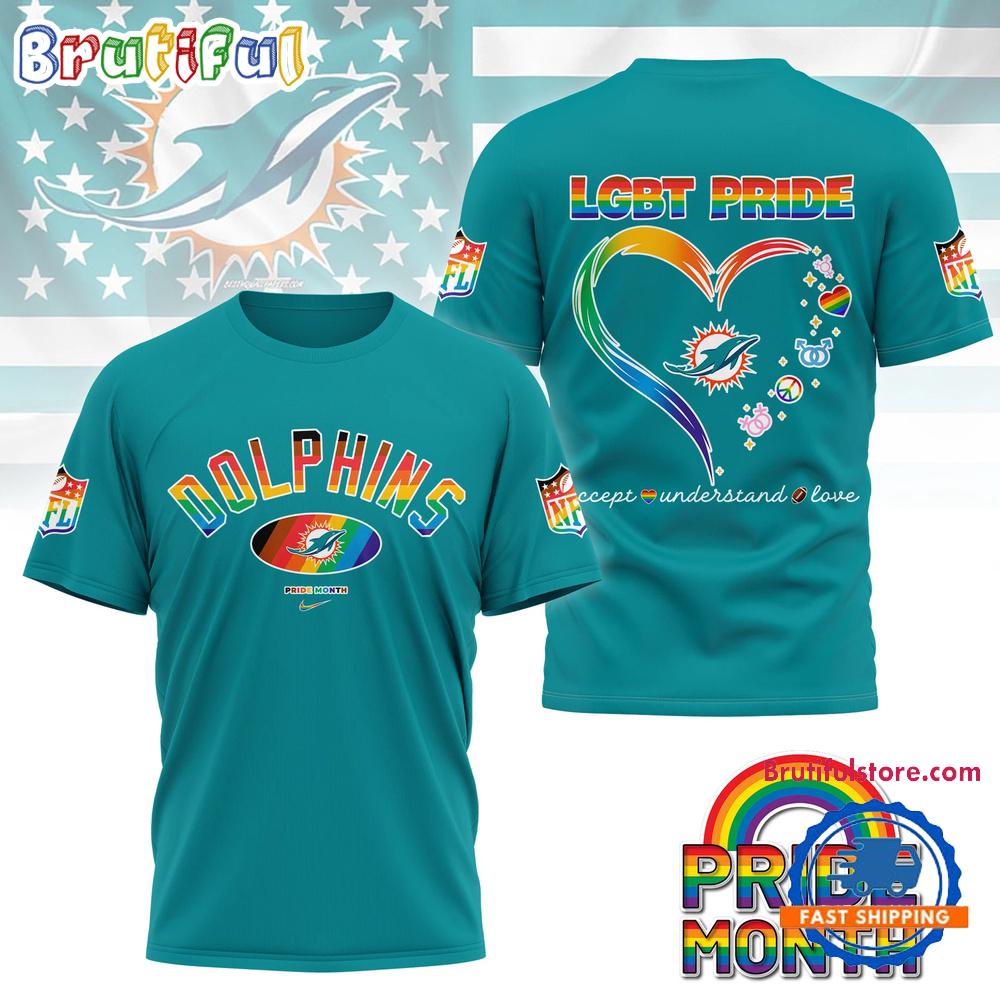 NFL Miami Dolphins LGBT Happy Pride Month 2025 3D T Shirt