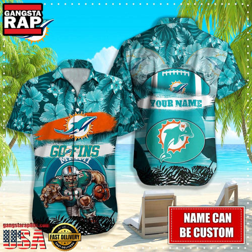 NFL Miami Dolphins Mascot Football Hawaiian Shirt For Men Women
