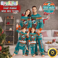 NFL Miami Dolphins Pajamas Christmas For Family Custom Name Pajamas