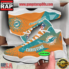 NFL Miami Dolphins Personalized Air Jordan 13 Sport Shoes