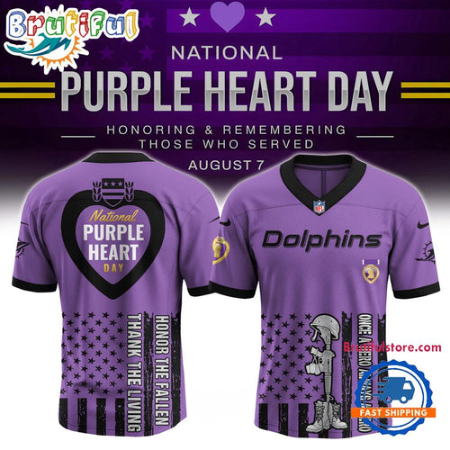 NFL Miami Dolphins Purple Heart Day Limited Edition Football Jersey
