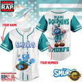 NFL Miami Dolphins The Smurfs Movie Unique Design Custom Baseball Jersey