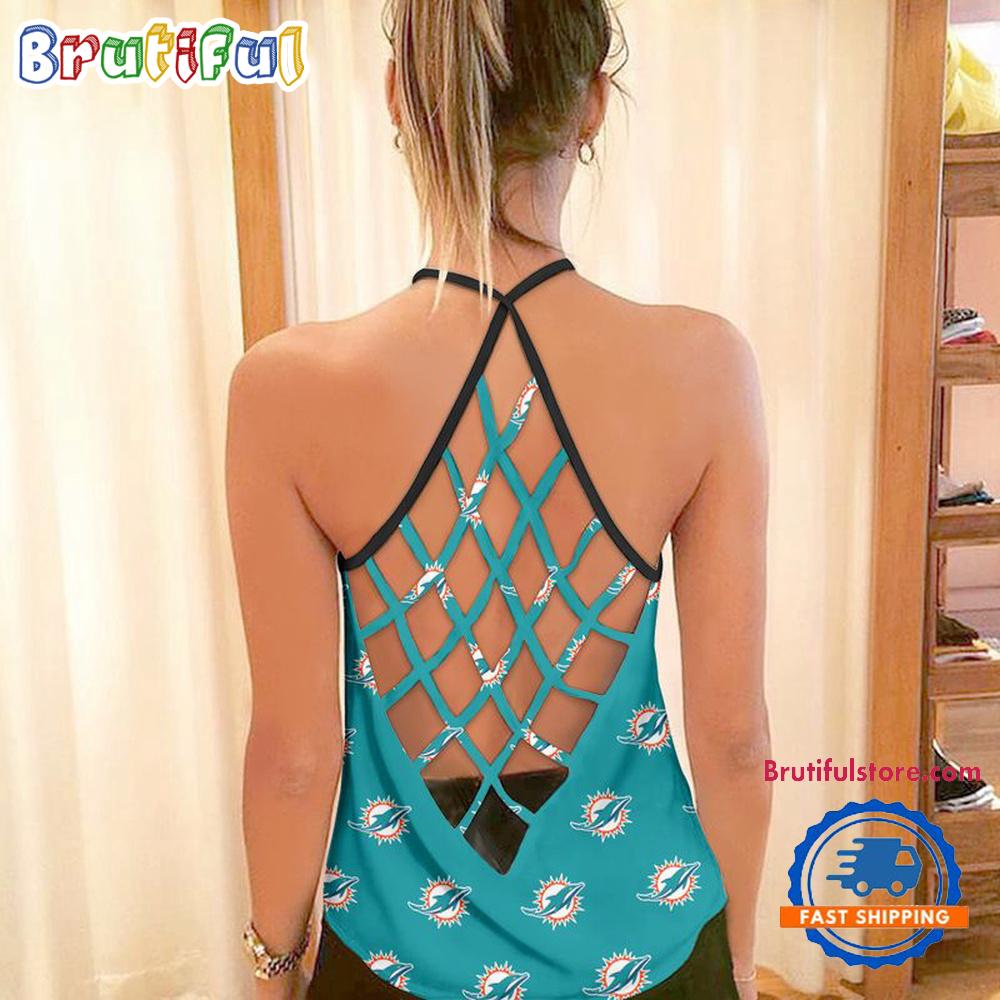 NFL Miami Dolphins USA Independence Day Women’s Criss Cross Tank Top