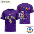 NFL Minnesota Vikings 2025 Autism Awareness 3D Shirt