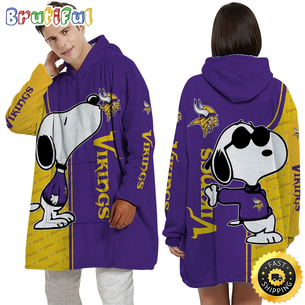 NFL Minnesota Vikings Blanket Hoodie For Fans Unisex Hoodie