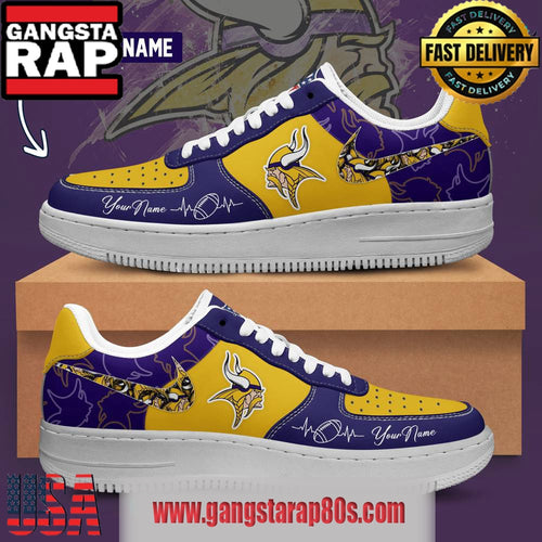 NFL Minnesota Vikings Custom Name Air Force 1 Running Sneakers Shoes