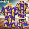 NFL Minnesota Vikings Flower Pattern Hawaiian Shirt And Shorts, Football Summer Hawaiian Set
