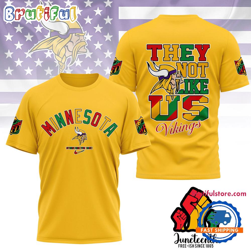 NFL Minnesota Vikings Football Team 2025 Juneteenth Freedom Day Unisex 3D Shirt