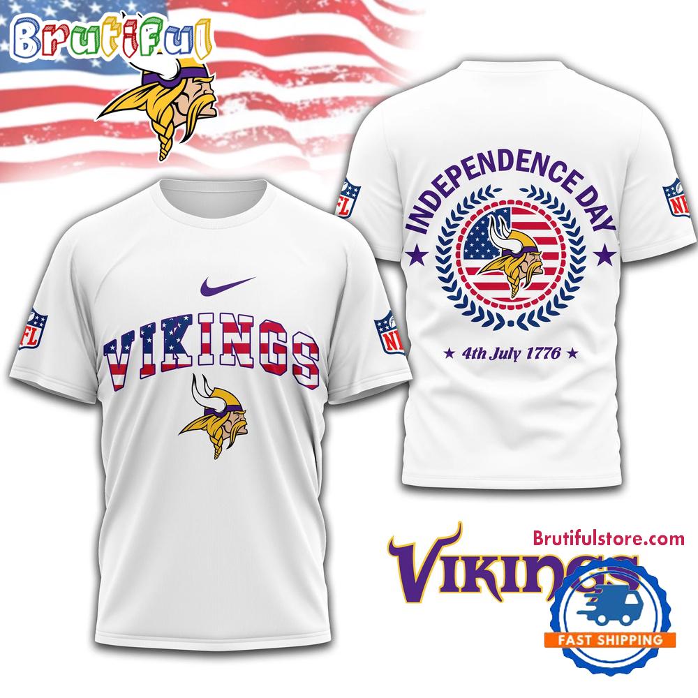 NFL Minnesota Vikings Football Team Independence Day New Design 3D Shirt