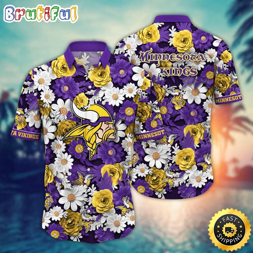 NFL Minnesota Vikings Hawaii Shirt Flower Sunny Day Essentials