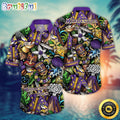 NFL Minnesota Vikings Hawaii Shirt Flower Tiki Me Off Aloha Shirt