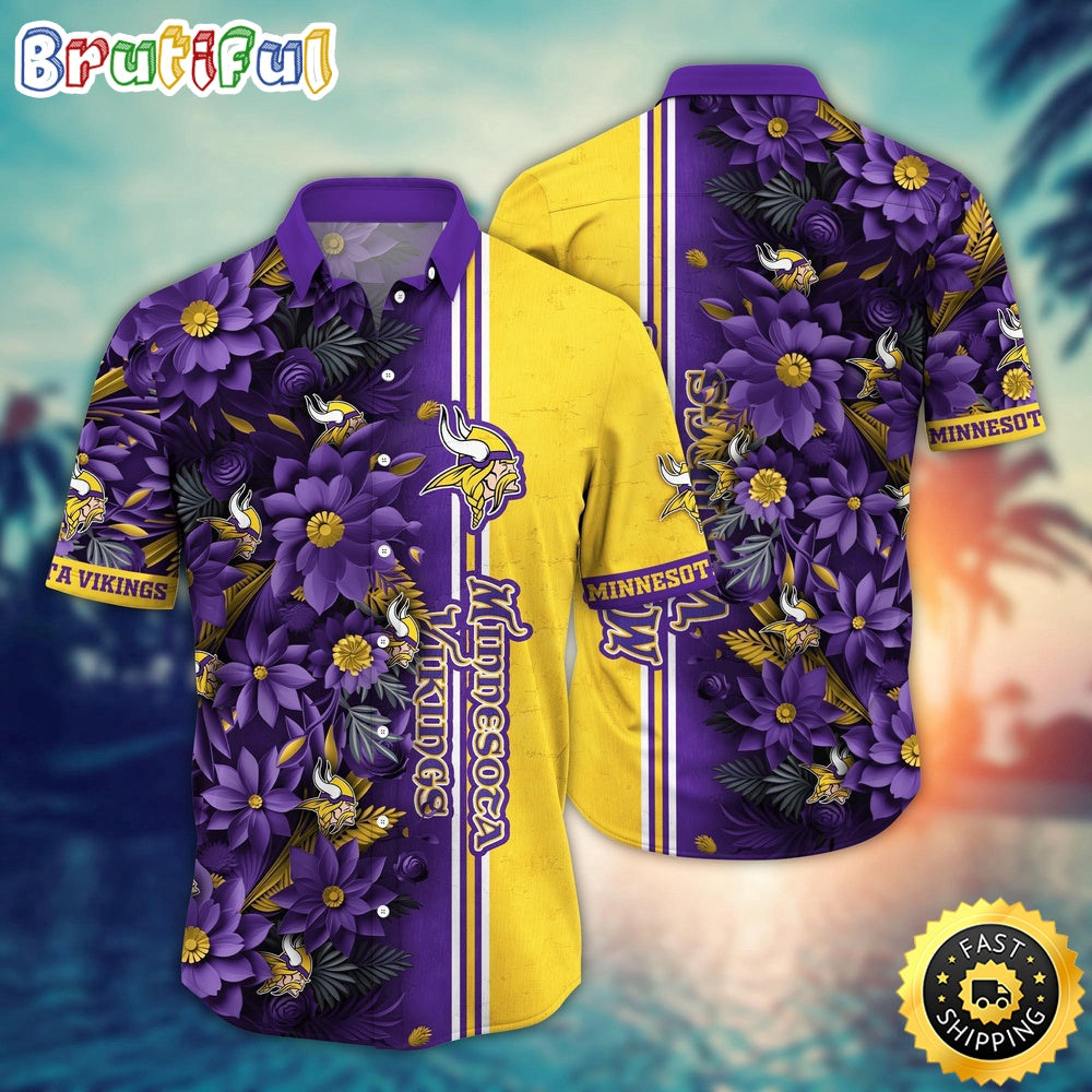 NFL Minnesota Vikings Hawaii Shirt Flower Tropical Vibes In Shirts