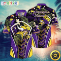 NFL Minnesota Vikings Hawaii Shirt Flower Vibrant Beachy Shirts