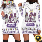 NFL Minnesota Vikings Hoodie Dress Gnomes All Over Print Hoodie Women