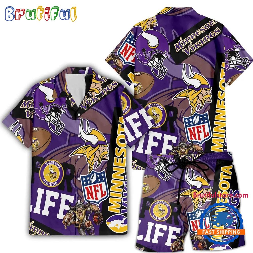 NFL Minnesota Vikings Limited Edition For Life Hawaiian Shirt And Shorts