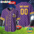 NFL Minnesota Vikings Logo Team Hologram Pattern Design Baseball Jersey
