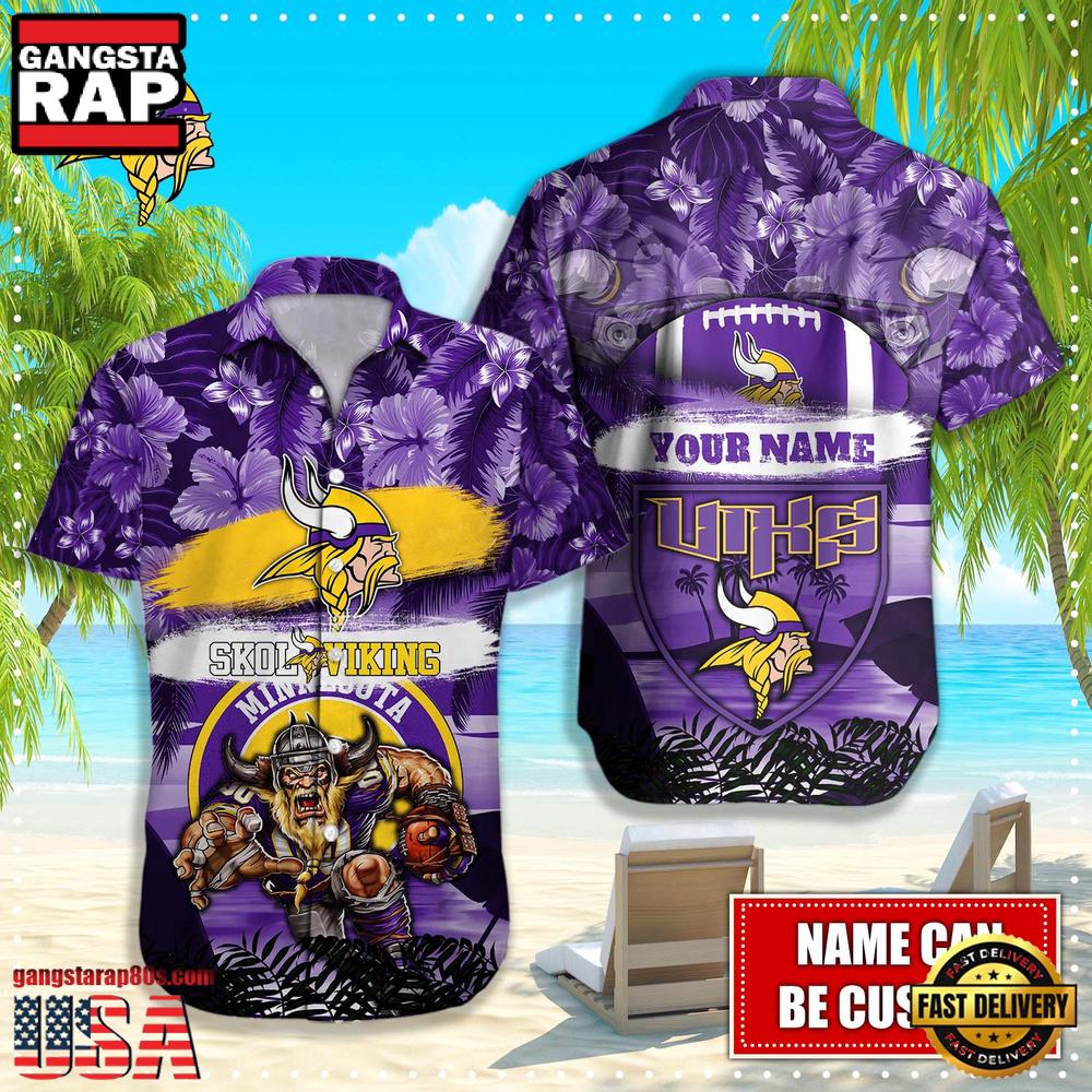 NFL Minnesota Vikings Mascot Football Aloha Hawaiian Shirt