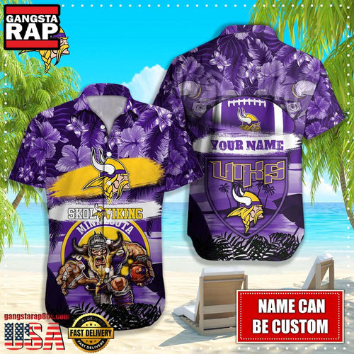 NFL Minnesota Vikings Mascot Football Hawaiian Shirt For Men Women