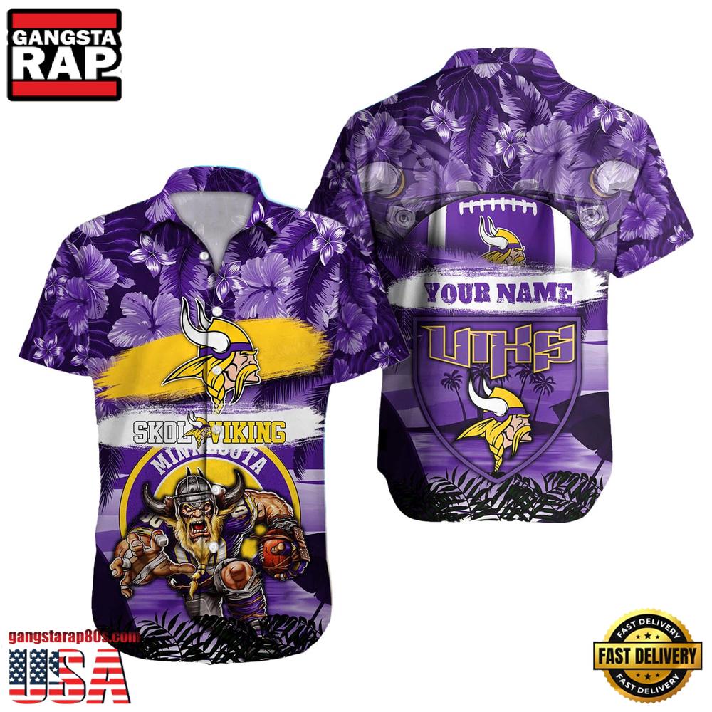 NFL Minnesota Vikings Mascot Football Aloha Hawaiian Shirt
