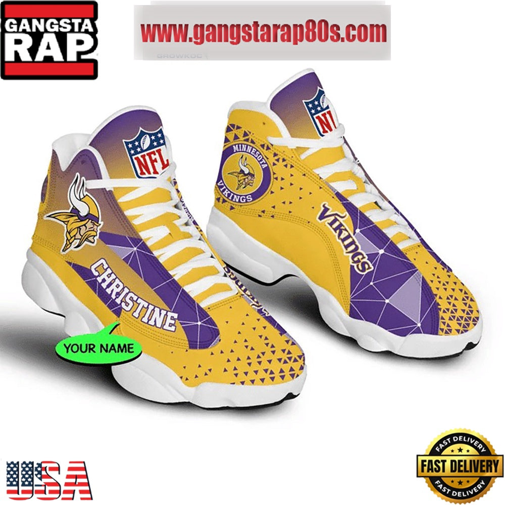 NFL Minnesota Vikings Personalized Air Jordan 13 Sport Shoes