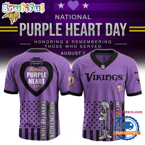NFL Minnesota Vikings Purple Heart Day Limited Edition Football Jersey
