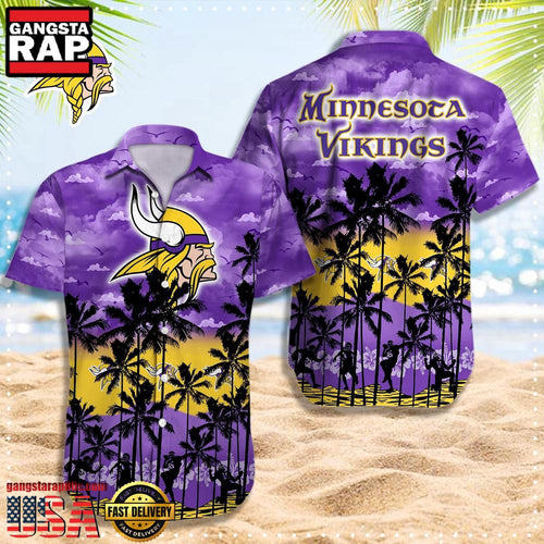 NFL Minnesota Vikings Retro Aloha Shirts For Men Women